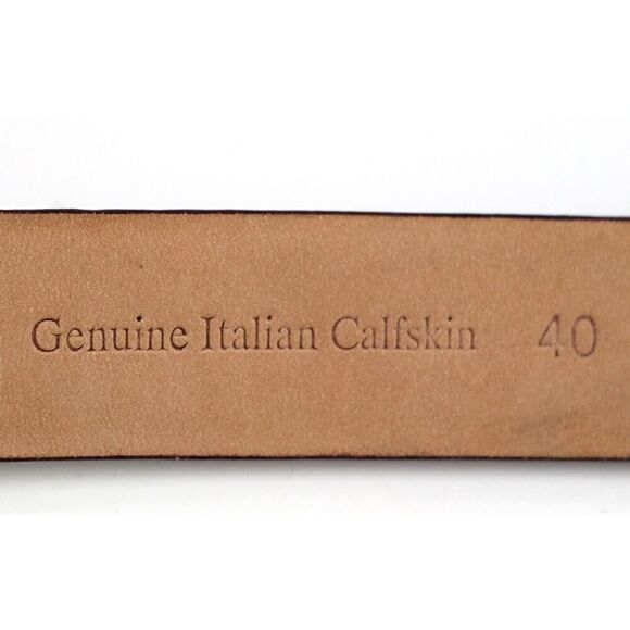 ITALIAN BROWN CALFSKIN SNAKE PRINT 1 1/8"Wd CASUAL DRESS MEN'S BELT Sz 40 (I22 - Picture 7 of 12